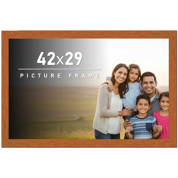 42x29 Frame Honey Pecan Brown Picture Frame - Modern Photo Frame Includes UV Acrylic Shatter Guard