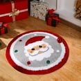 thumbnail image 4 of Luoshdecor Christmas Round Rugs ,15.7 in Holiday Plush Santa Spiral Stripe Decoration Carpet for Xmas Livingroom Bedroom Indoor Decoration, 4 of 8