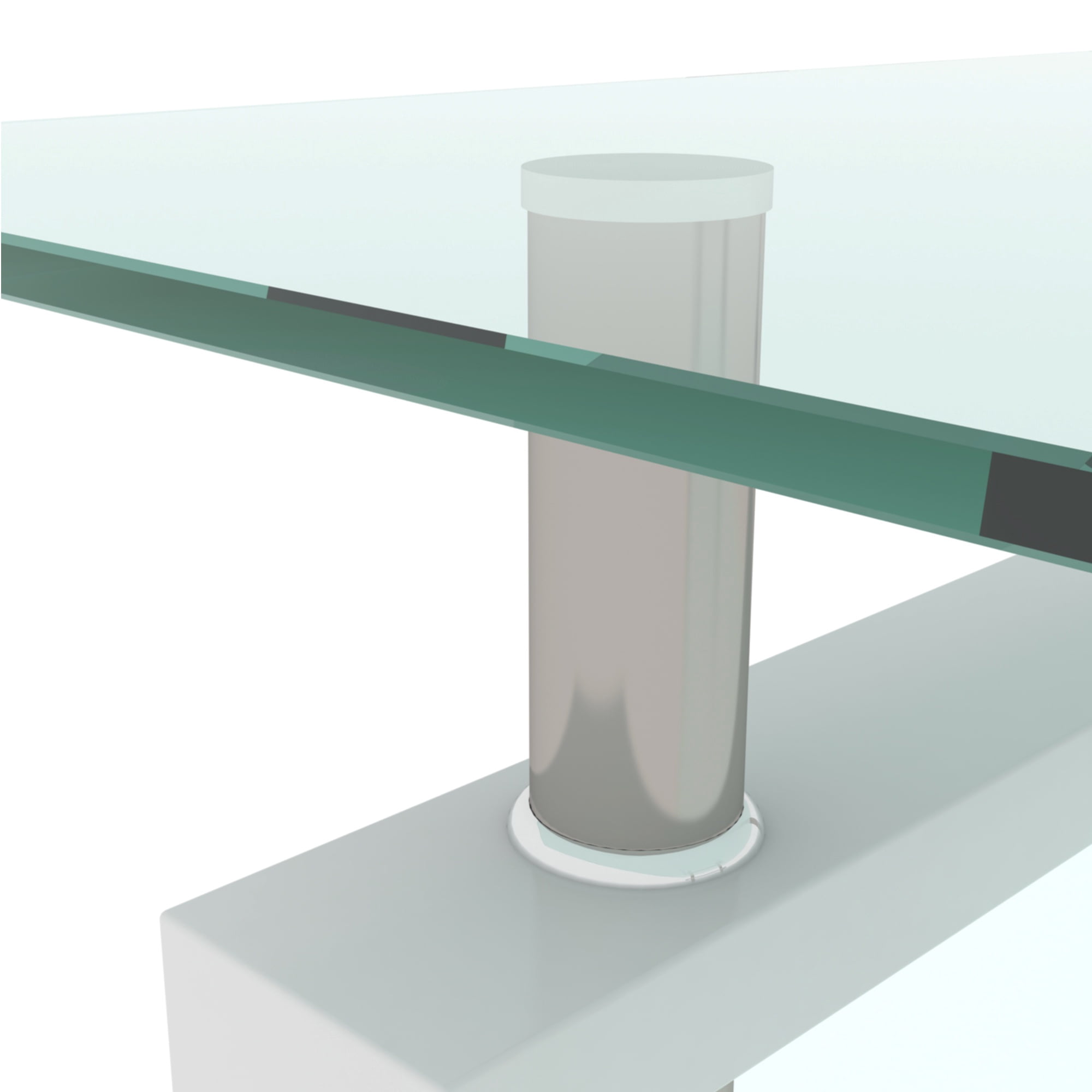 Glass Coffee Table with Lower Shelf, SEGMART Clear Rectangle Glass Coffee Table, Modern Coffee Table with Metal Legs, Rectangle Center Table Sofa Table Home Furniture for Living Room