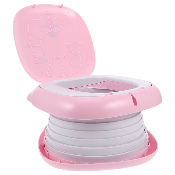 TABLZONE Pink Portable Toddler Potty Training Toilet for Travel Leakproof Foldable Design for Car Camping 1 Piece