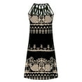 thumbnail image 5 of Sleeveless Tunic Dresses for Women Halter Neck Indian Printed A-line Dress Summer Loose-Fit Hollow out Short Dress, 5 of 5
