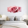 thumbnail image 4 of ZHONGYUTONG Pink Rose Canvas Wall Art 5 Pieces Blooming Flower Water Drops Painting Prints (12"x16"x2pcs 12"x24"x2pcs 12"x32"x1pcs), 4 of 6