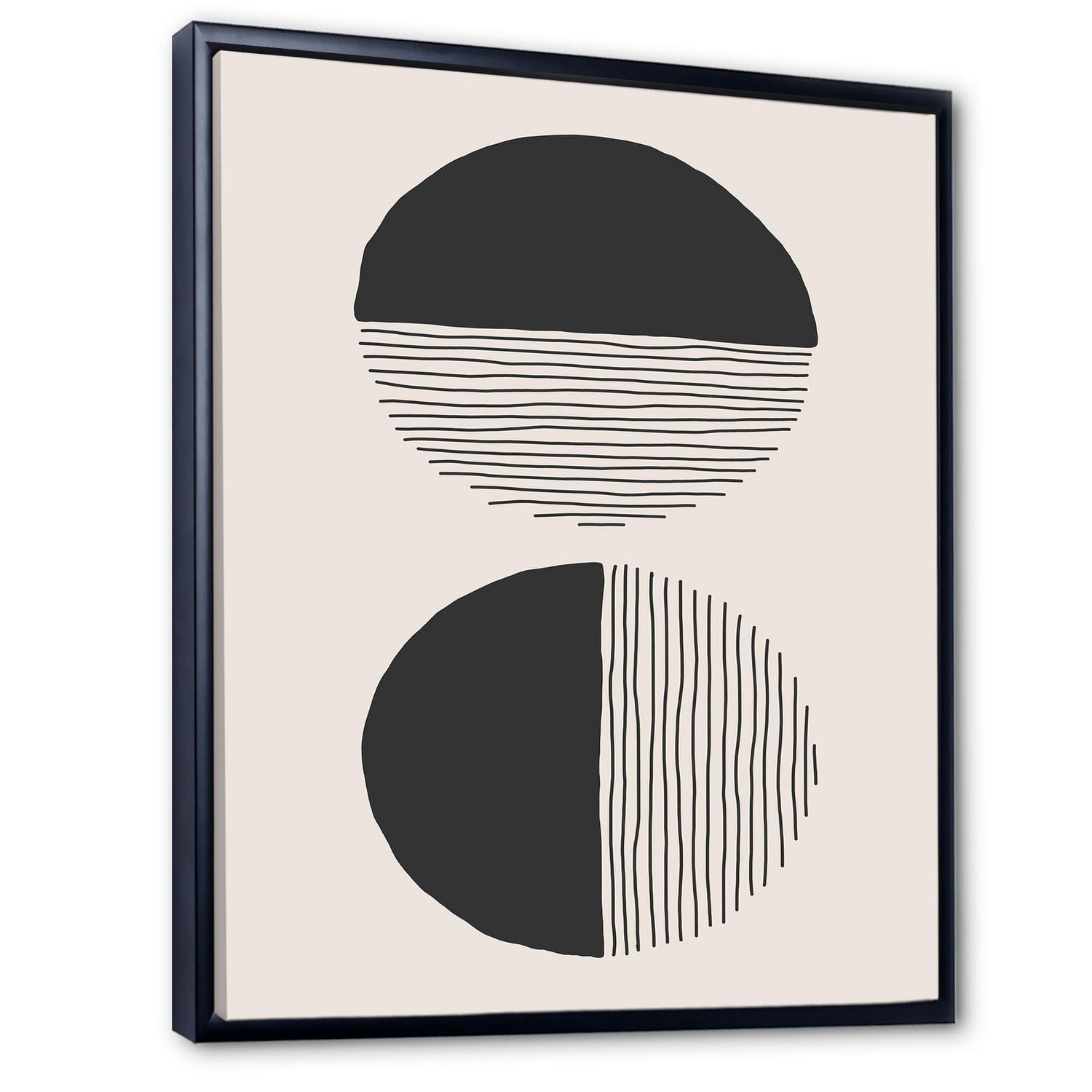 Designart Minimal Geometric Lines And Circle IV FLOAT FRAME WALL ART