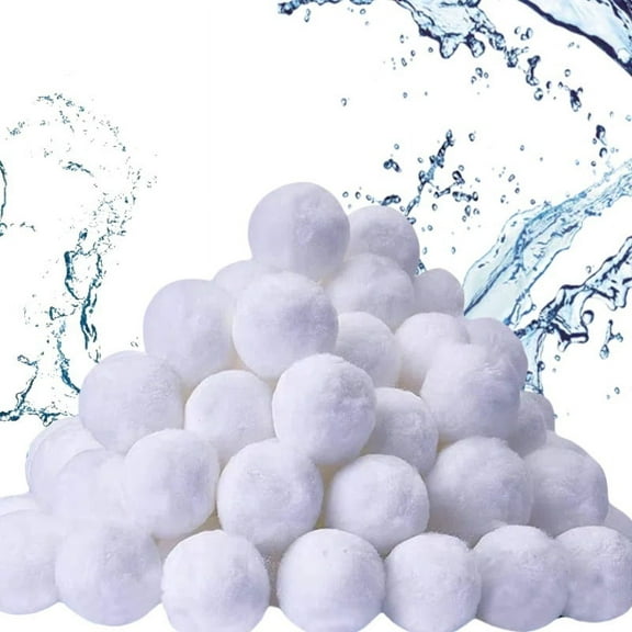 Makeforu 1.54 lbs Pool Filter Ball, for Swimming Pool Sand Filter, Lightweight Reusable Eco-Friendly Fiber Filter Ball, Replaces 50 lbs Pool Filter Sand (1.54 lbs)
