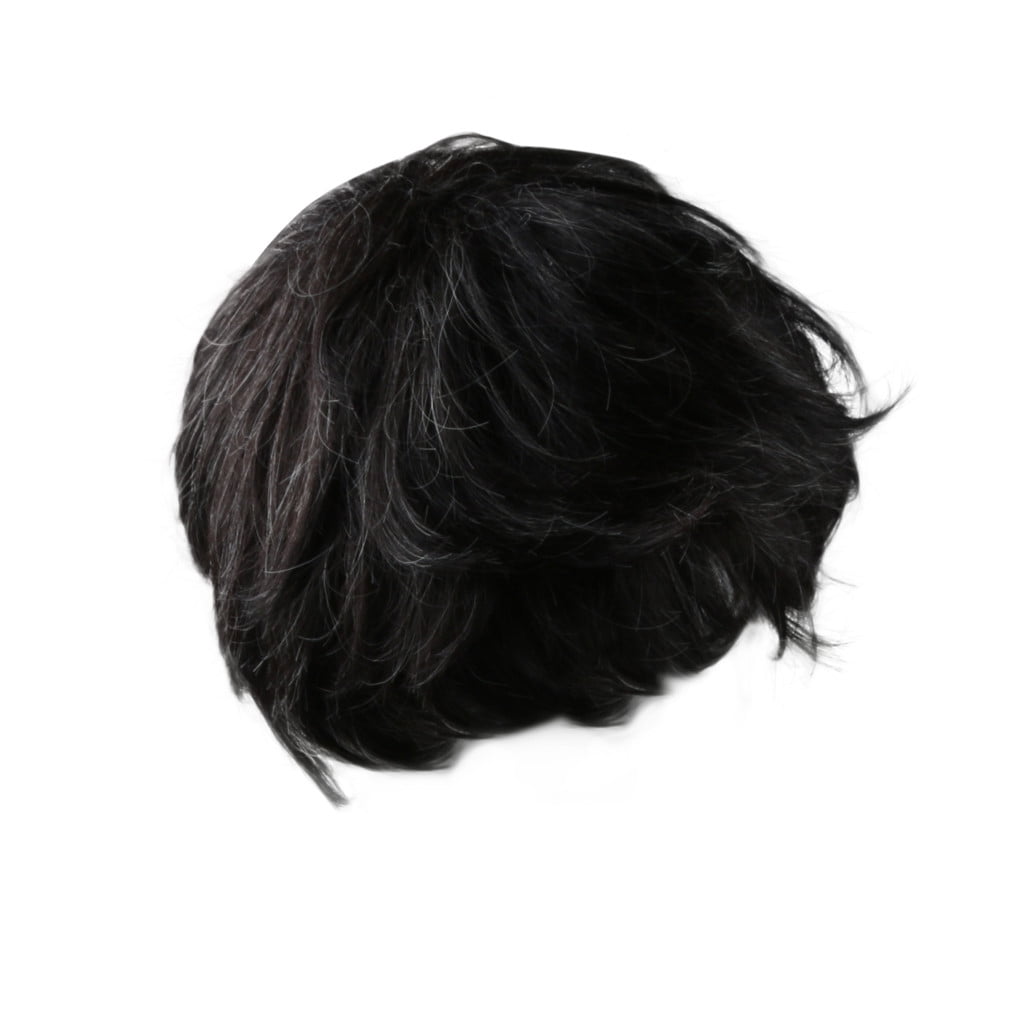Wigs Cosplay Short Natural Hair Mixed Dark Black Handsome Wig Men's -  