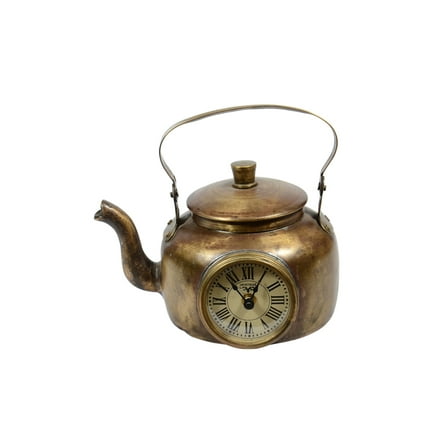 Hand Crafted Brass Kettle Table Clock