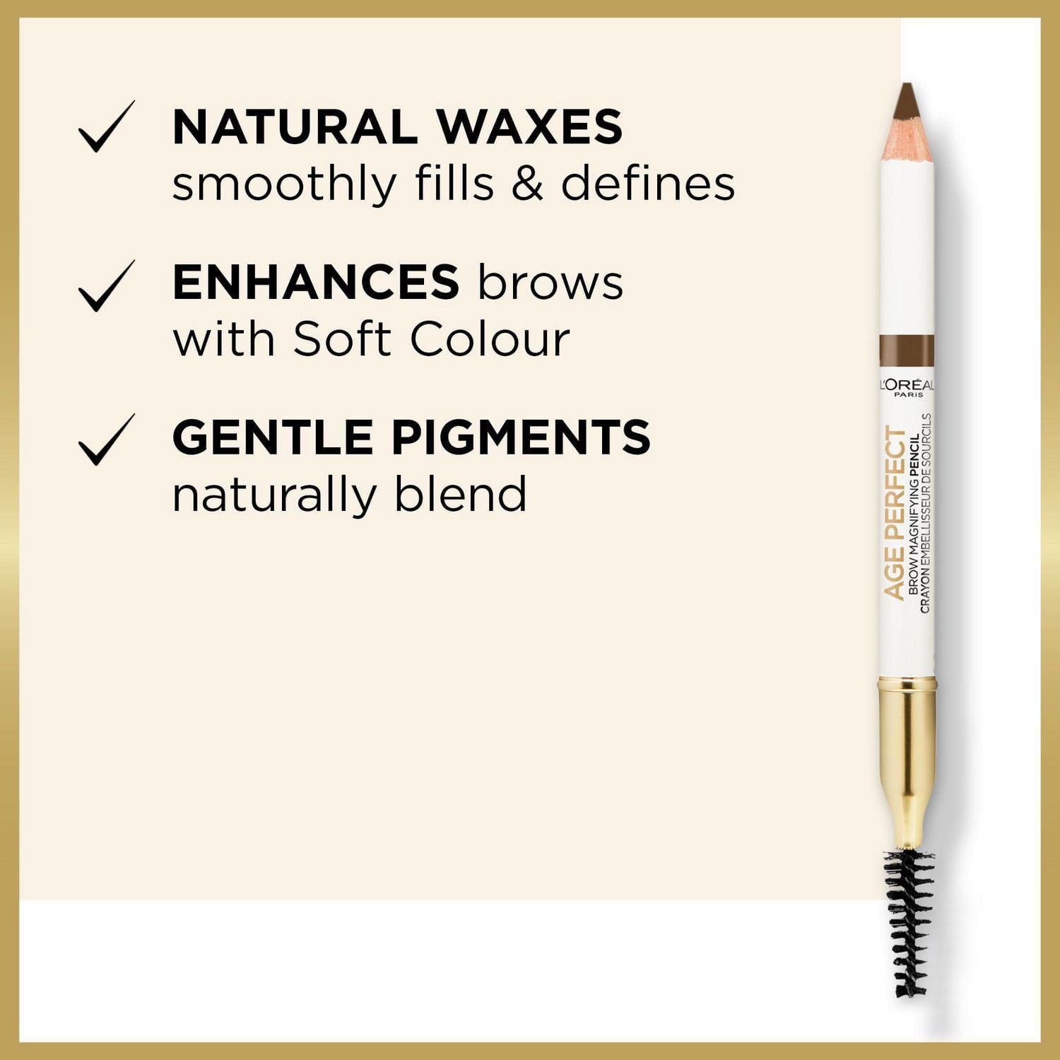 L'Oréal Paris Age Perfect Crayon À Sourcil, Remplit & Défini Les Sourcils, Cires Naturelles, Brun, 0.60  GR