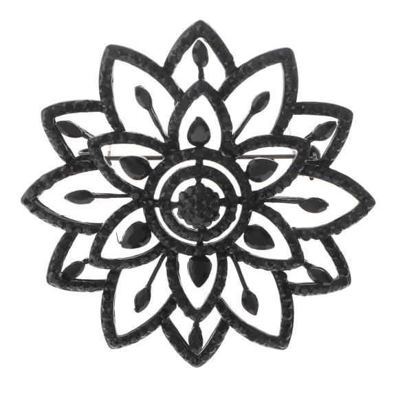 Large Crystal Flower Brooch