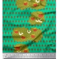 thumbnail image 1 of Soimoi polyester Crepe Fabric Leaves,Bird & Fresh Fruits Print Sewing Fabric Yard 52 Inch Wide, 1 of 1