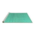 thumbnail image 2 of Ahgly Company Machine Washable Indoor Square Abstract Turquoise Blue Modern Area Rugs, 5' Square, 2 of 4