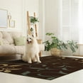 thumbnail image 2 of Ottomanson Non-Slip Area Rug for Living Room 5' x 6'6" Durable Low Profile Carpet, Brown Leaf, 2 of 8