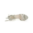 thumbnail image 4 of BLISSFUL STEP Women's Sandals High Block Heels Solid Color Lace up Sandals Grey 9, 4 of 7