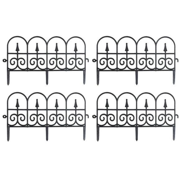 4 Pcs Panneau Décoratif de Bordure Ornementale pour Clôture de Jardin, Pelouse et Aménagement Paysager