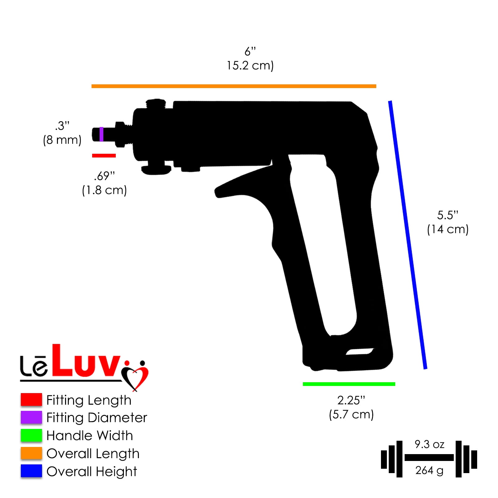 LeLuv Vacuum Pump Maxi Ergonomic Handle with Release Valve Gray