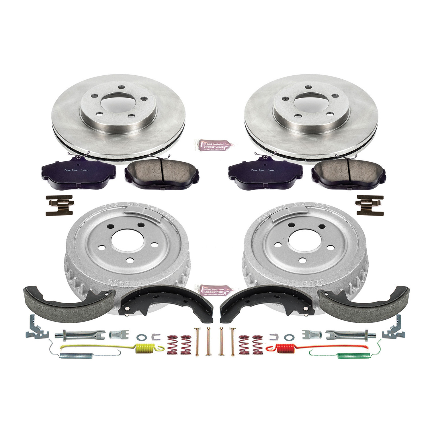 Power Stop Front and Rear Stock Replacement Drum and Shoe Kit KOE15101DK