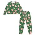 thumbnail image 2 of DISNIMO Santa Claus Print Women's 2 Piece Outfits Lounge Sets Long Sleeve Top and Long Pants Crew Neck Pajama Sets with Pocket Casual Soft Sleepwear Nightwear, S, 2 of 7