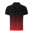thumbnail image 4 of Pisexur T-shirt à Manches Courtes pour Homme Homme Décontracté Ample Mode Rayé Feuille d'Érable Imprimée Bouton Chemise à Manches Courtes Col Rabattu Rouge,m, 4 of 5