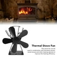 thumbnail image 3 of <p>Heat Powered Stove Fan, Fireplace Fans Non Electric Trapezoidal Base 5 Blade Compact Self Power Generation  For Camping</p>, 3 of 7