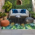 thumbnail image 2 of Summer Botanical Outdoor Rug for Patio/Deck/Porch, Non-Slip Large Area Rug 6 x 9 Ft, Tropical Monstera Palm Leaf Black Indoor Outdoor Rugs Washable Area Rugs, Reversible Camping Rug Carpet Runner, 2 of 8