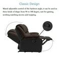 thumbnail image 7 of Nathaniel Home Manual Reclining Sofa, PU Leather Upholstered Double Recliner Loveseat, 2-Seater Home Theater Seating with Console, Arm Sofa Recline Chair for Living Room, Brown, 7 of 7