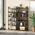 thumbnail image 4 of Costway 6-Tier Bookshelf Open Display Shelves Storage Rack Metal Frame with 4 Hooks Rustic, 4 of 10