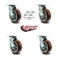 thumbnail image 2 of 6 Inch Polyurethane Swivel Caster Set with Ball Bearing and Swivel Lock SCC, 2 of 2