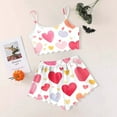 thumbnail image 2 of Women’s Loungewear Sets – Trendy Two Piece Pajamas for Weekend Lounge or Spring Use Women's Heart Print Casual Pajama Shorts Set, 2 of 4