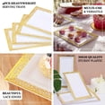 thumbnail image 4 of Efavormart 4 Pack | 14" Gold Lace Print & White Rectangular Plastic Serving Trays, 4 of 11