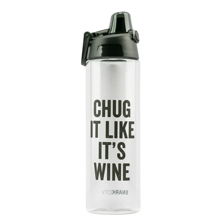 Chug It Like It's Wine Water Bottle Black Gloss
