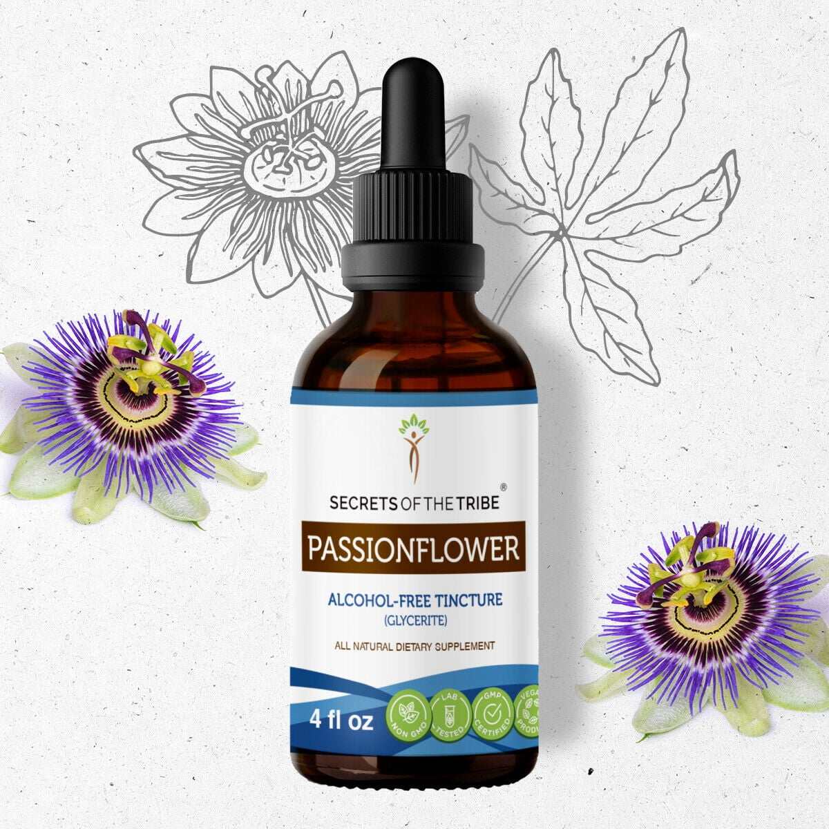 Passionflower Tincture AlcoholFREE Extract, Organic Passionflower Passiflora Incarnata