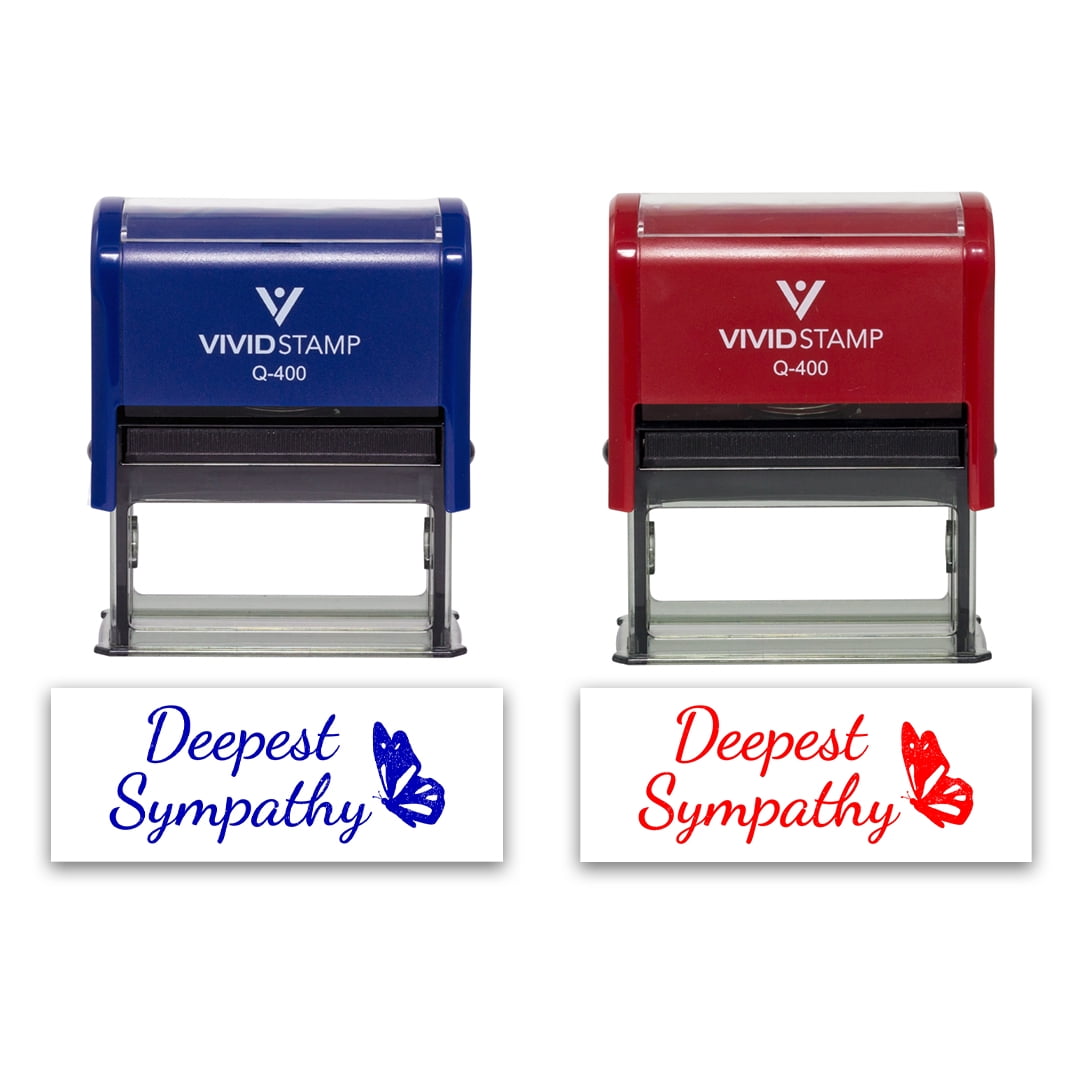 All Quality Deepest Sympathy Self-Inking Rubber Stamp | Family & Friends | Novelty Homely Stamps (Black Ink) - Q-400