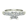 thumbnail image 4 of Princess Cut Diamond Engagement Ring for Women 5-Stone Ring 0.88 CT 14K White Gold (G,VS1), 4 of 5