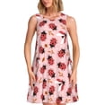 thumbnail image 1 of Fotbe Cute Ladybugs 1 Vestido de Verano sin Mangas para Mujer – Vestido Midi Línea A, Estilo Camiseta Floral, Vestido Playero Casual y Fluido, 1 of 7