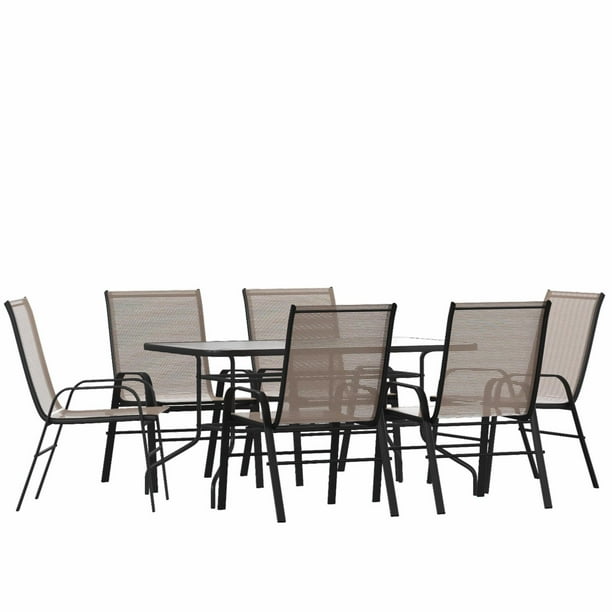 Flash Furniture Brazos 7 Piece Outdoor Patio Dining Set