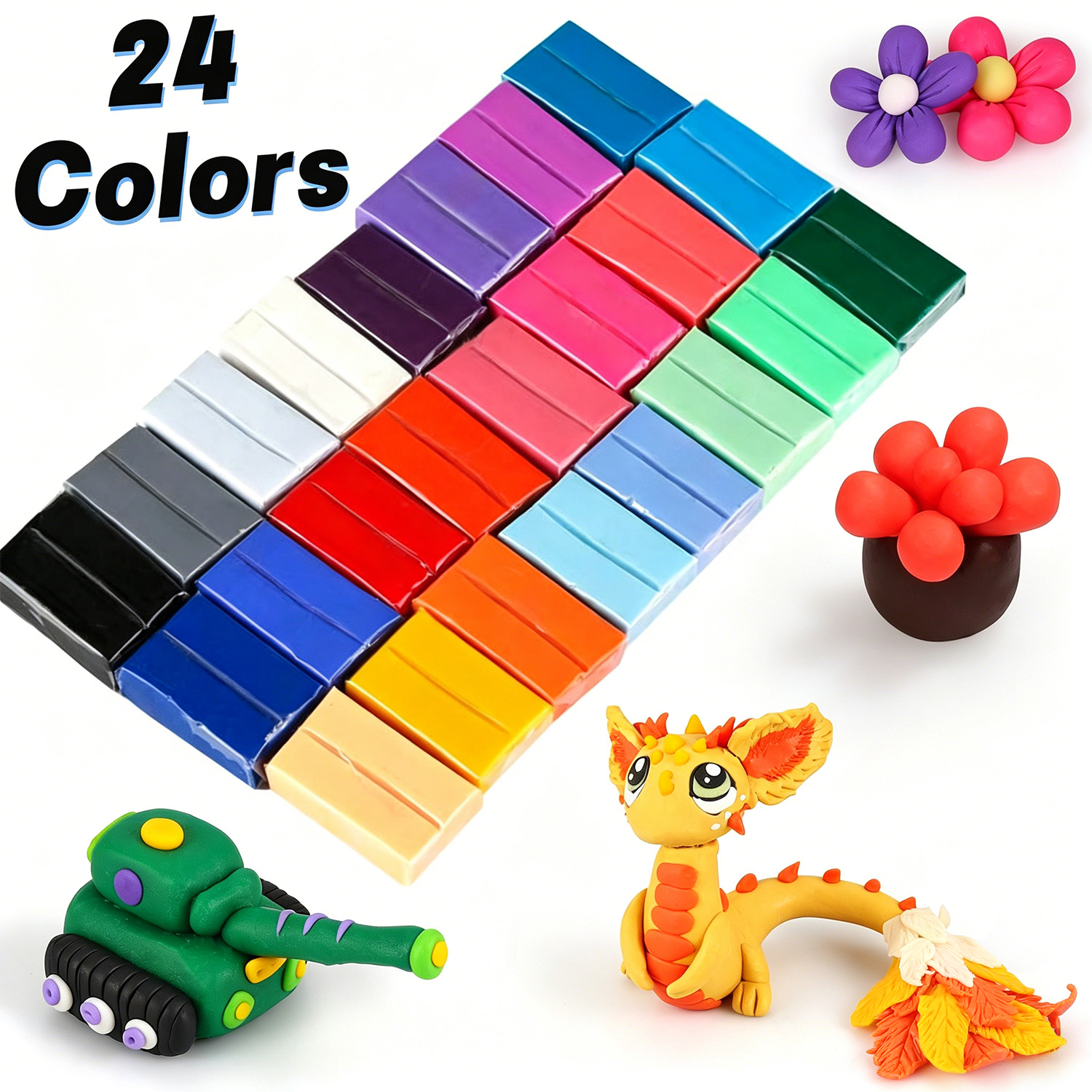 CiaraQ 24-Color Polymer Clay Kit with Sculpting Tools photo 5