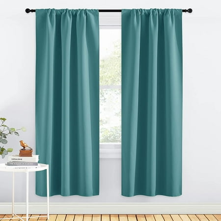 Blackout Curtains For Living Three Pass Microfiber Noise Reducing Thermal Insulated Solid Rod Pocket Window Kids Room Sea Teal 2 Panels 34 Inch X 72 Canada Blackout Curtains For Living, How Wide Should Curtains Be For A 34 Inch Window