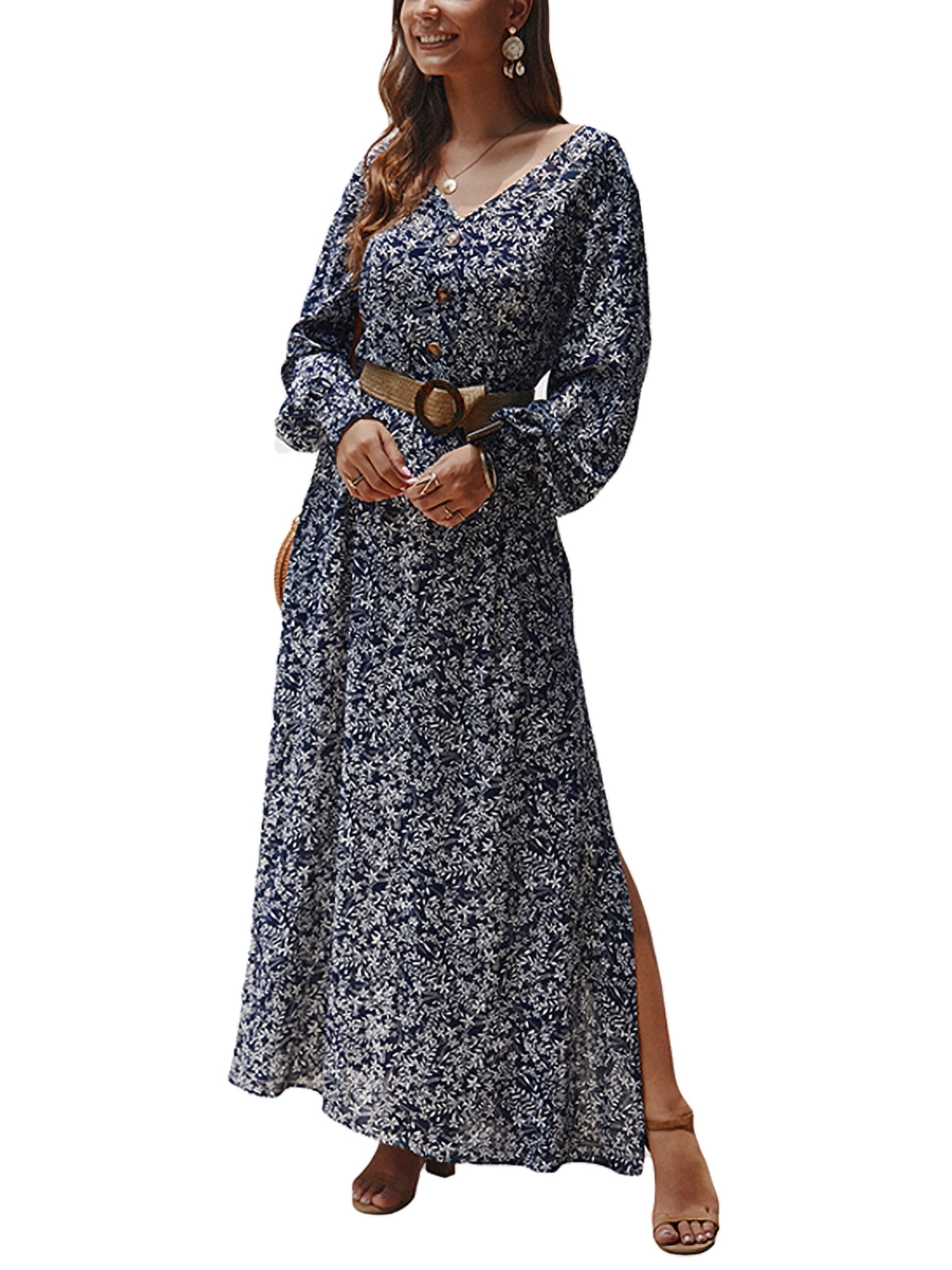 Sexy Dance Long Sleeve Floral Maxi 