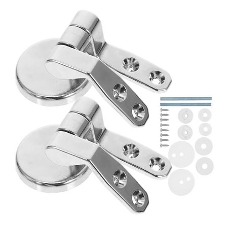 WORGEOUS 1 Set of Replacement Hinge Kit Toilet Seats Lid Hinges Replacement Kit with Zinc Alloy Soft Closing Hinges and Screws Convenient Toilet Seat Hardware for Bathroom Use