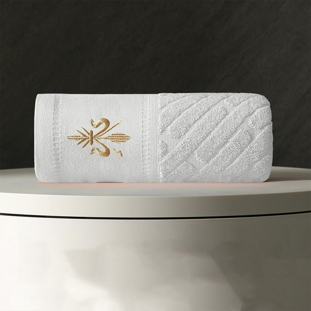 Juego de toallas de baño - Toallas gruesas y blandas y absorbentes para baño, 74x35 cm, blanco, gris oscuro, naranja azul