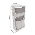 thumbnail image 4 of 3 Tiers Rolling Cart Kitchen Carts Stand with Storage Shelves Utility Cart White, 4 of 18
