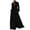 Black, variant on Plus Size Summer Solid-Color Long-Sleeve A-Line Maxi Dress Fall Red S