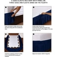 thumbnail image 3 of Double Elastic Bed Skirt Ruffle - Microfiber Bed Skirt Adjustable Twin Bed Navy, 3 of 4
