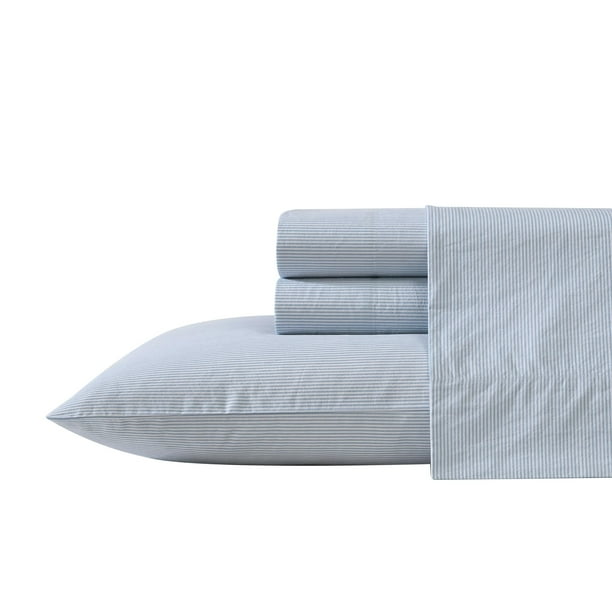 Juego de sábanas Nautica Cotton Percale Crisp & Cool Twin Blue