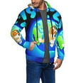thumbnail image 2 of Johaoi Bluey Pattern Zip Hoodie Sweatshirt for Men,Sleeve Pullover Casual Long Hooded Sweatshirt with Zipper-Medium, 2 of 5
