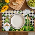 thumbnail image 4 of St. Patrick's Day Placemats Set of 12, Gnomes Gold Coin Shamrock Checkered Plaid Placemats for Dining Table, Place Mats for Kitchen Tabletop, Waterproof Wipeable Dining Table Mats Set, 4 of 9