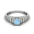 thumbnail image 1 of Bague de Mariage pour Femmes en Argent Sterling 925 Design Fleuri Forme Ronde 5 mm, 1 of 3