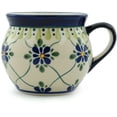 thumbnail image 3 of Polish Pottery 11 oz Bubble Mug (Gingham Trellis Theme) Hand Painted in Boleslawiec, Poland + Certificate of Authenticity, 3 of 6