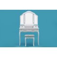 thumbnail image 1 of ViscoLogic Ensemble de Coiffeuse en Bois Réglable avec Miroir et Tabouret Finition Blanche, 1 of 5