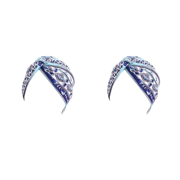 Qarigey Pañuelos para la cabeza para mujer, estilo bohemio, multiusos, preatados, plisados, accesorios de ropa, de quimioterapia, tipo 11 tipo 11 2piezas Qarigey CBP390698
