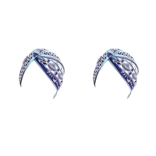Qarigey Pañuelos para la cabeza para mujer, estilo bohemio, multiusos, preatados, plisados, accesorios de ropa, de quimioterapia, tipo 11 tipo 11 2piezas Qarigey CBP390698